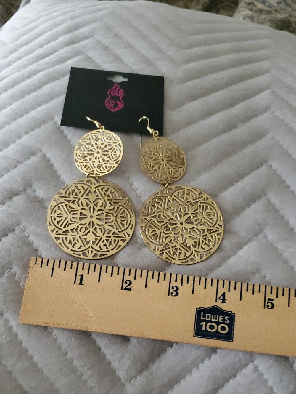 Torrid 2010's Gold Filigree Double Disc Earrings NWT